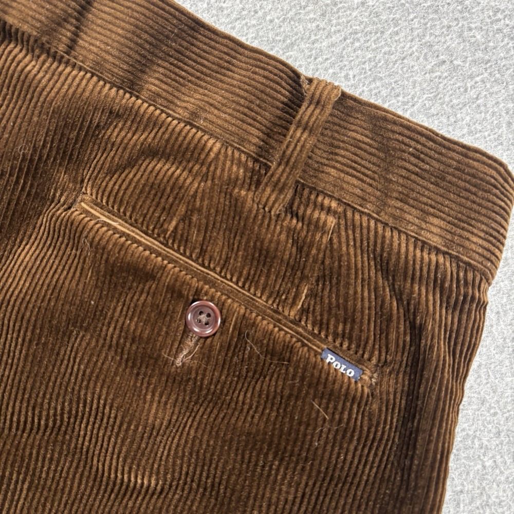 Polo Ralph Lauren Corduroy Pants Men 36x34 (inseam 33) Brown Classic Fit Stretch - Picture 4 of 14